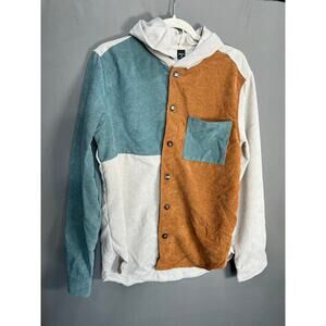 Corduroy Quad Color Button Up Mens M Orange Green Beige Work Casual Comfort